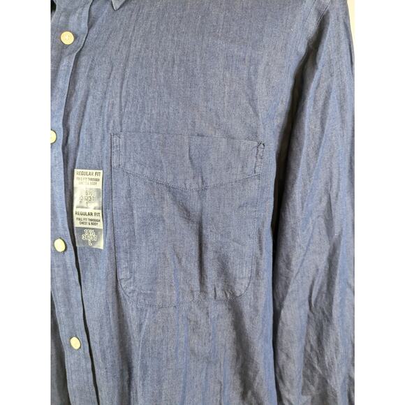 Ralph Lauren Mens L Shirt 16.5 Blue Button Down New Regular Fit Long Sleeve NWT - Picture 8 of 14